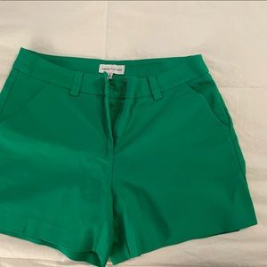 Green cotton shorts